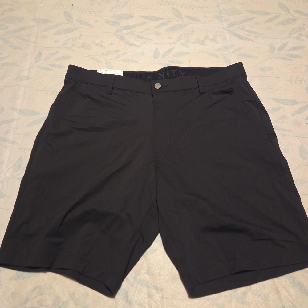 Men's Navy Flat Front Shorts